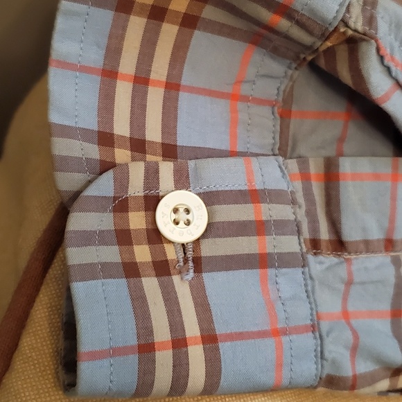 Burberry plaid check cotton button up - Picture 4 of 5
